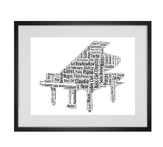 Personalised Piano Word Art Print Etsy UK