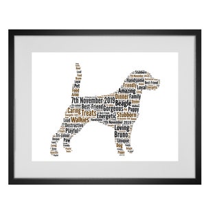 Personalised Beagle Dog Word Art Print - Any breed of dog can be made