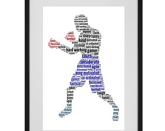 Impressão de arte de palavra personalizada de boxeador