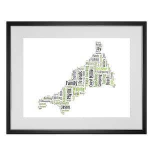 Personalisierte Cornwall Karte Wort Kunstdruck