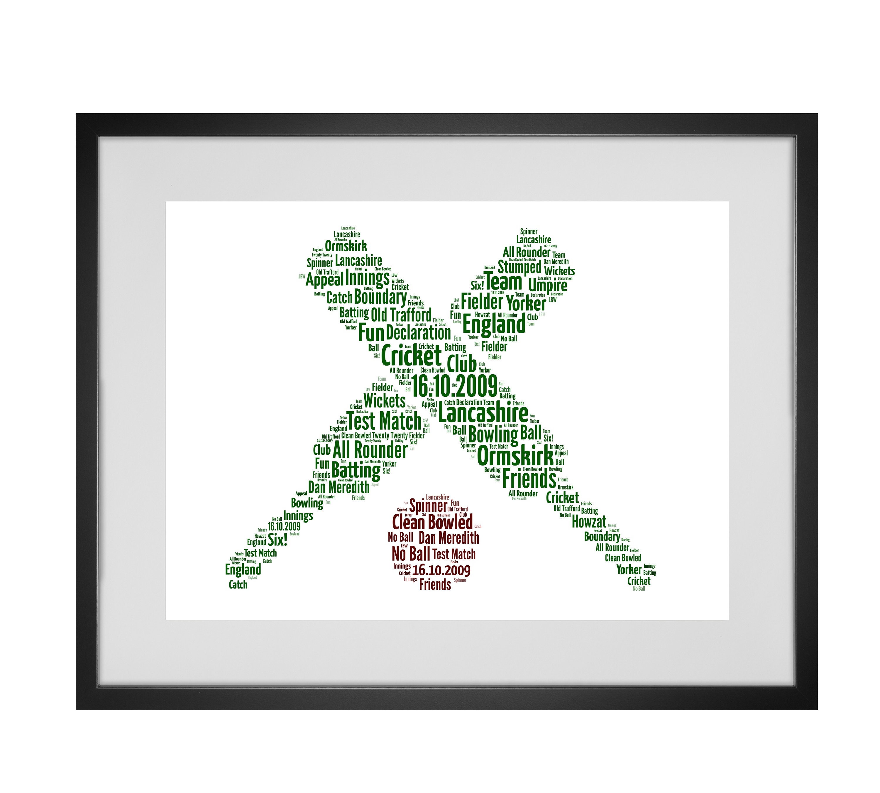 Personalised Cricket Bat Word Art Print Etsy UK