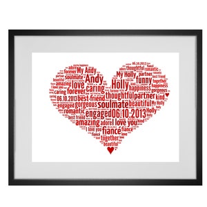Personalised Love Heart Word Art Print