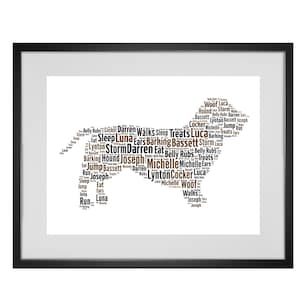 Personalised Dog Word Art Basset Hound Design - Any breed of dog can be made