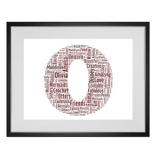 Personalizado " O " Letra Nombre Inicial Word Art Print