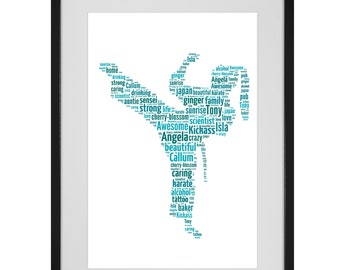 Artes marciais femininas personalizadas - Judô, Jiu-Jitsu, Karatê, Kung Fu, Taekwondo Word Art Print