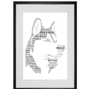 Personalised Husky Dog Word Art Print - Any breed of dog can be made