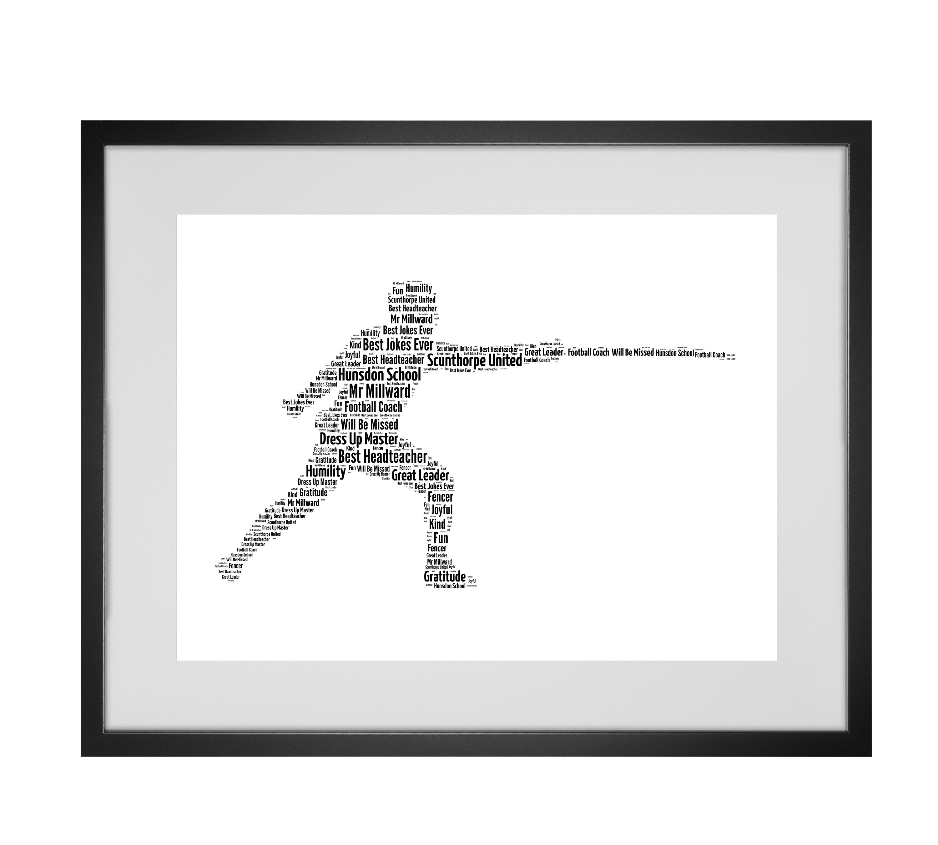 Personalised Fencer Fencing Word Art Print Etsy