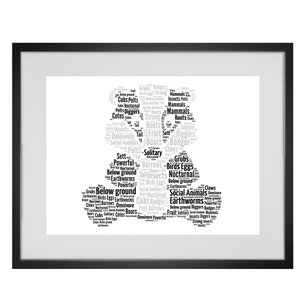 Personalised Badger Word Art Print
