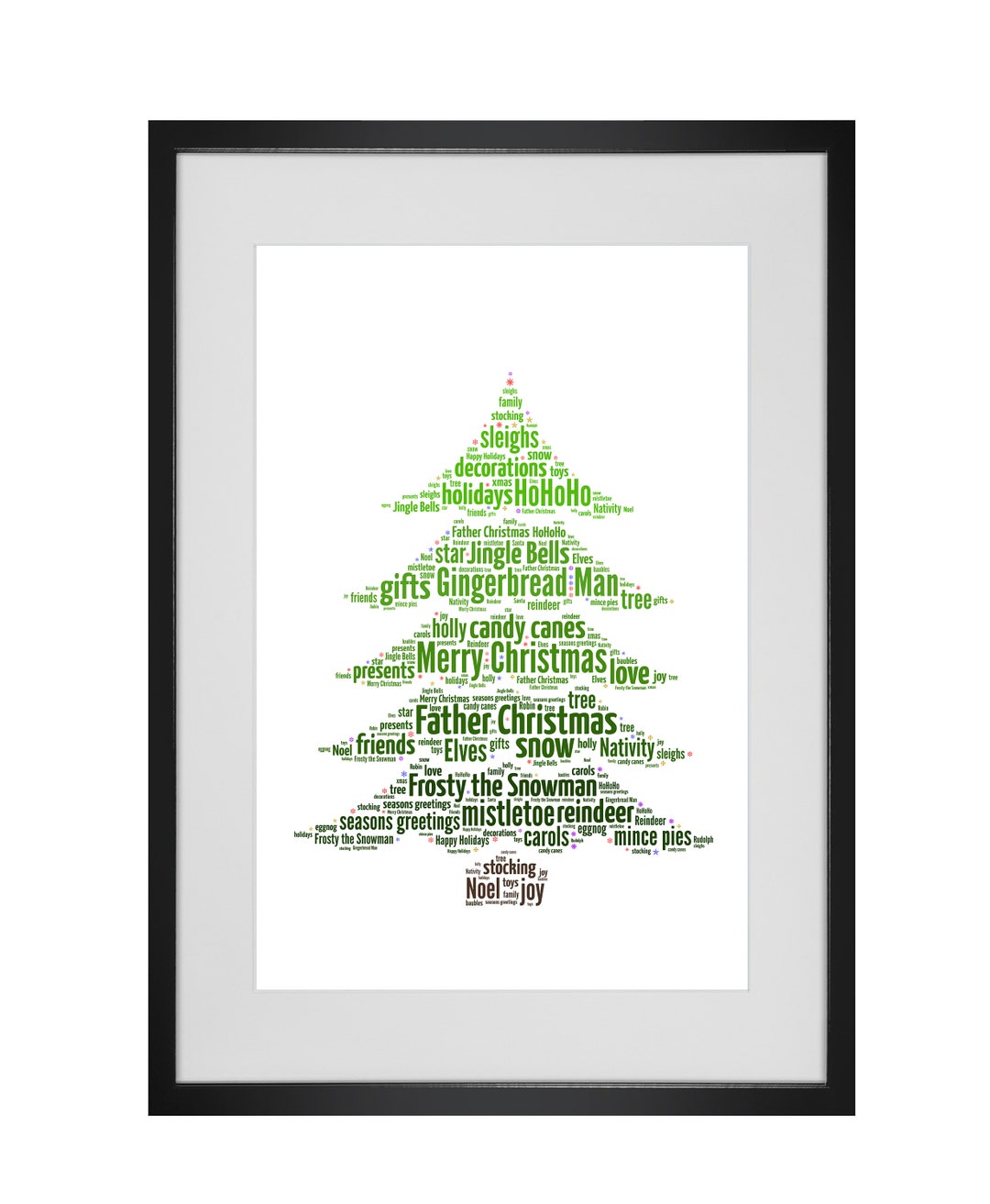 Personalised Christmas Tree Word Art Design Etsy