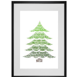 Personalised Christmas Tree Word Art Design