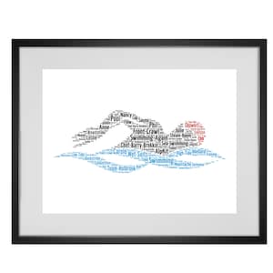 Personalised Swimmer Swimming Word Art Print