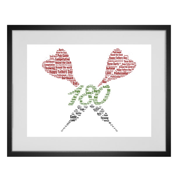 Personalised Darts Word Art Print