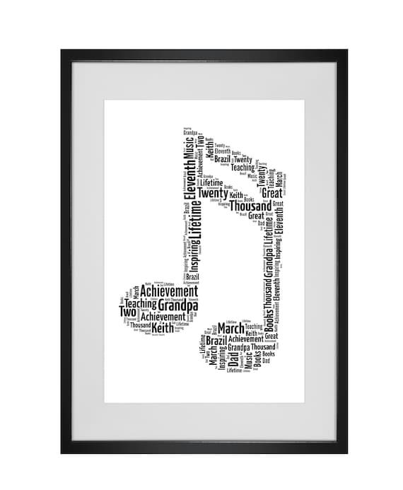 Personalised Music Note Word Art Print Etsy UK