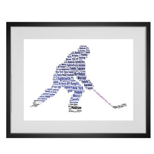 Personalised Ice Hockey Player Word Art Print