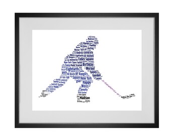 Personalised Ice Hockey Player Word Art Print