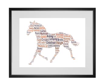 Personalised Horse Word Art Print