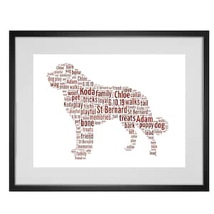 Personalised Dog Word Art Saint Bernard Design - Any breed of dog can be made