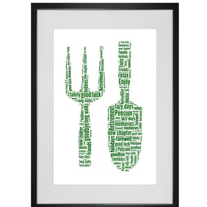 Personalised Gardening Tools Word Art Print