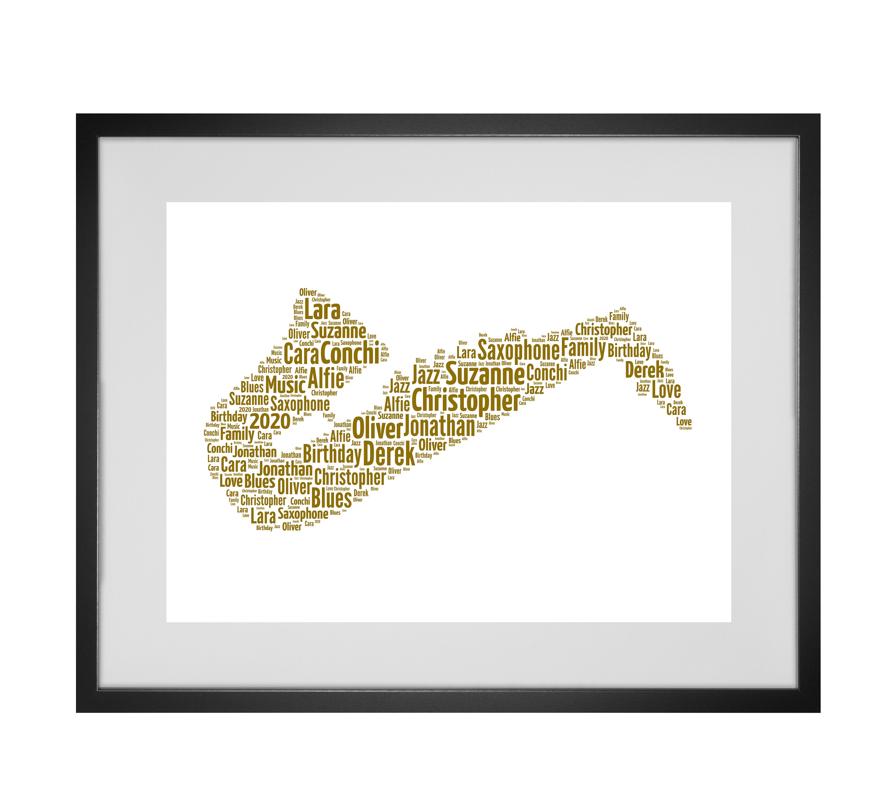 Personalised Saxophone Word Art Print Etsy