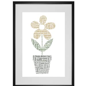 Personalised Yellow Flower Word Art Print