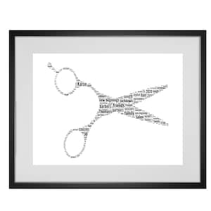 Personalised Hairdressers, Barbers Scissors Word Art Print