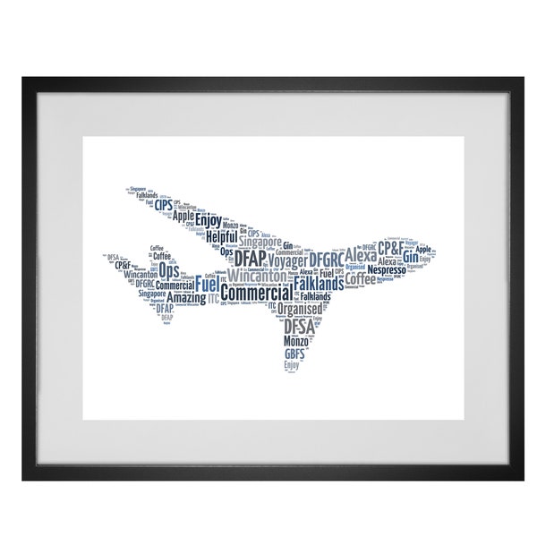 Personalised Aeroplane Word Art Print