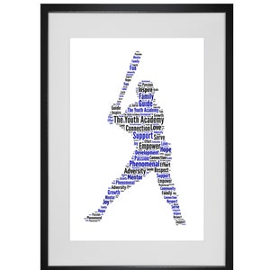 Personalised Baseball Player Word Art Print