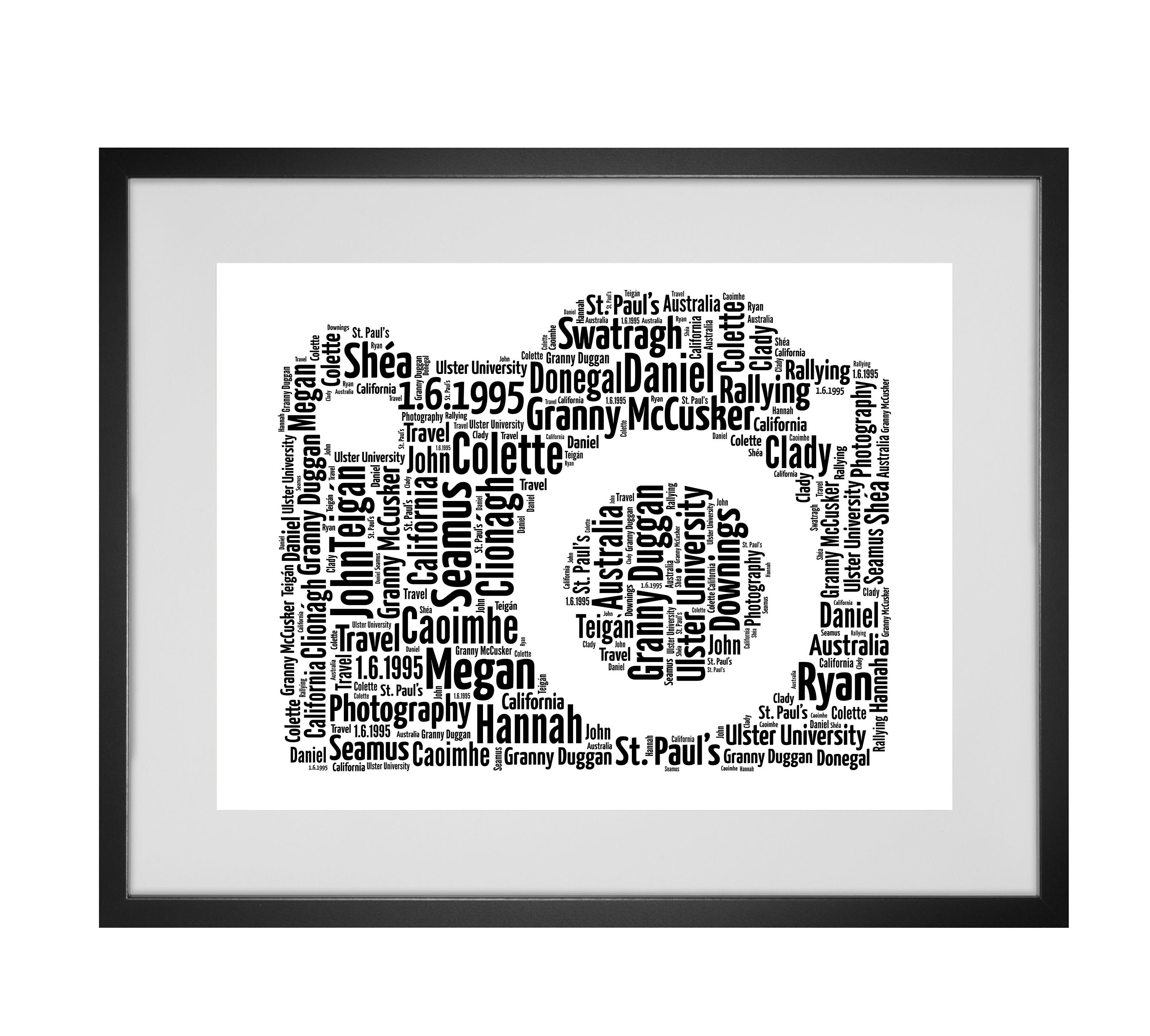 Personalised Camera Word Art Print Etsy