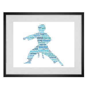 Personalised Male Martial Arts - Judo, Jiu-Jitsu, Karate, Kung Fu, Taekwondo Word Art Print
