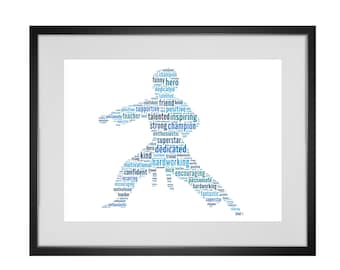 Personalised Male Martial Arts - Judo, Jiu-Jitsu, Karate, Kung Fu, Taekwondo Word Art Print