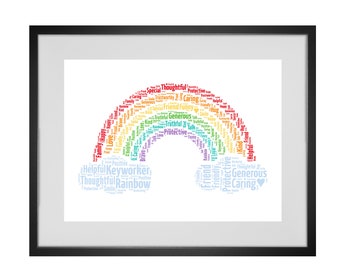 Personalised Rainbow Word Art Print