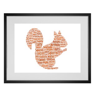 Personalised Squirrel Word Art Print