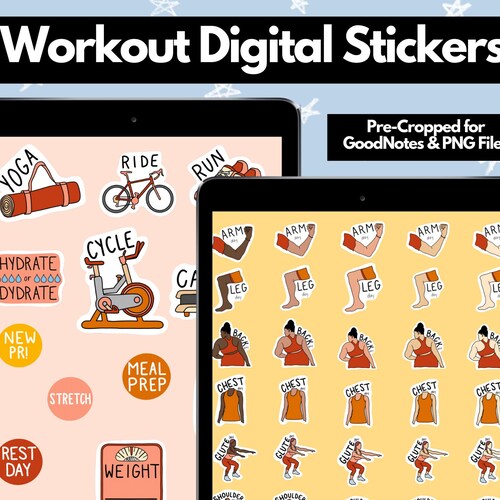 Inclusive Body Type Workout/fitness Digital Stickers Etsy