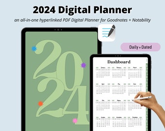 2024 Digital DAILY Planner, DATED PORTRAIT iPad GoodNotes Planner, Notability Planner, Daily Planner
