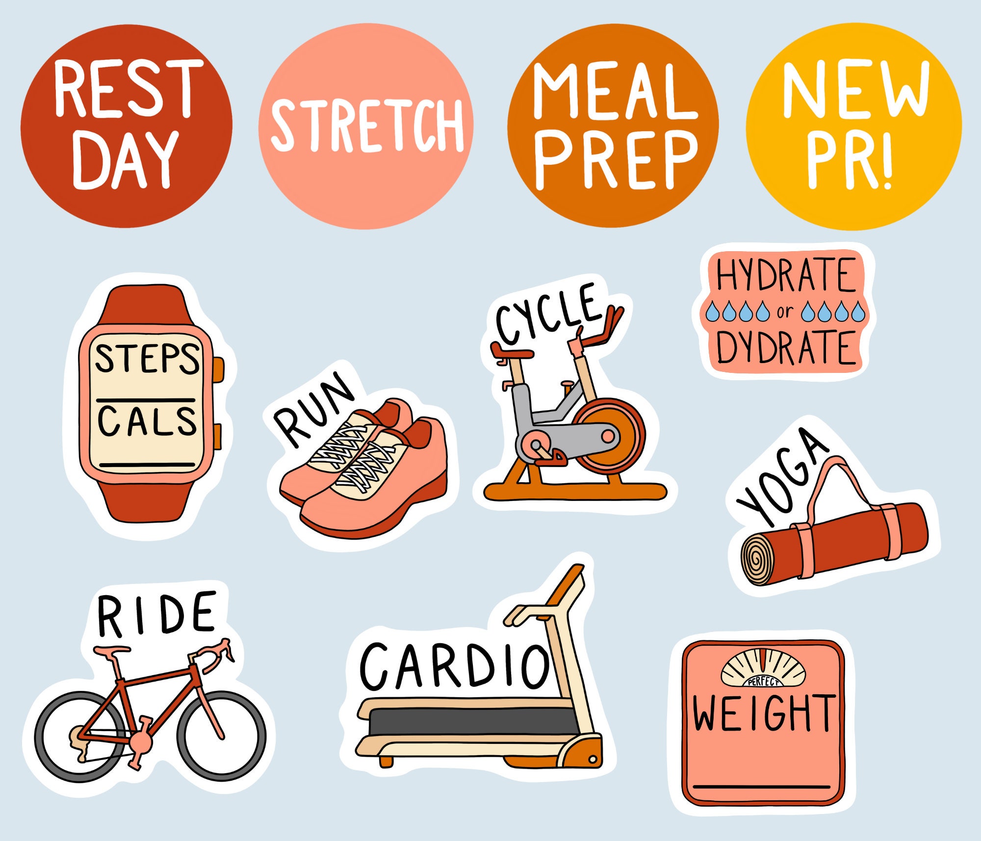 Inclusive Body Type Workout/fitness Digital Stickers, Goodnotes ...