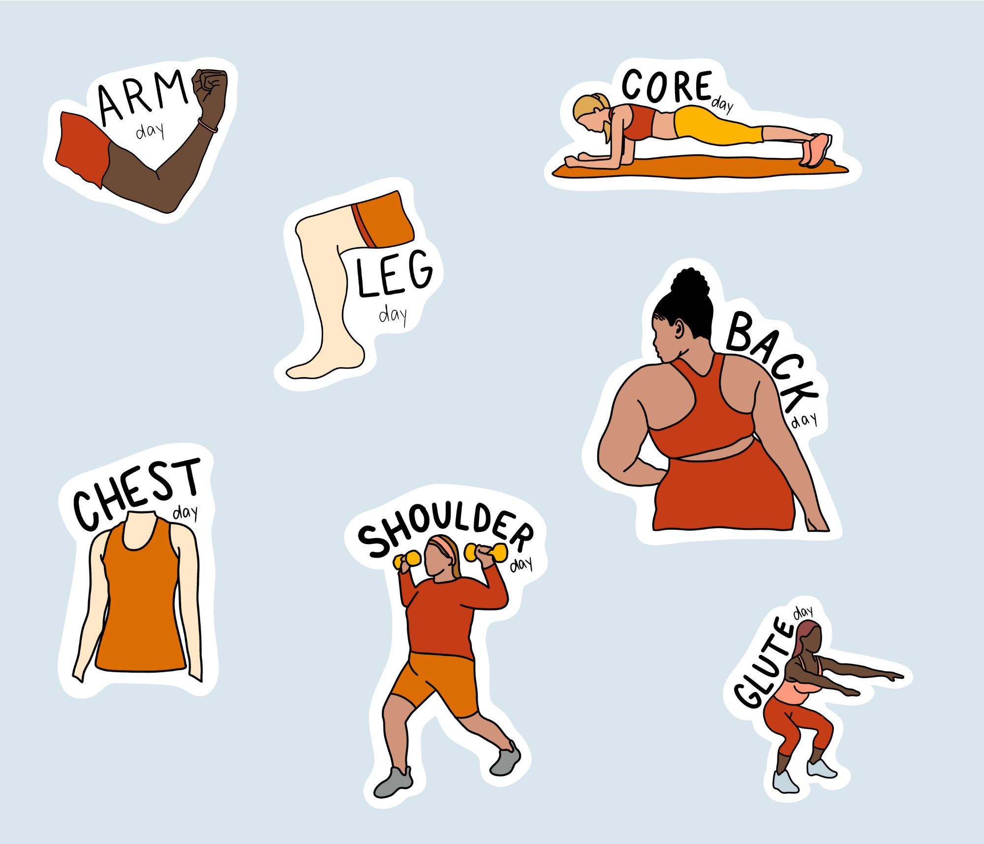Body Inclusive Logo Inclusive Body Type Workout/fitness Digital Stickers, Goodnotes ...
