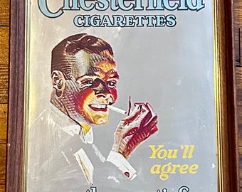 Chesterfield Cigarettes Vintage Mirror 14 x 12 Inches