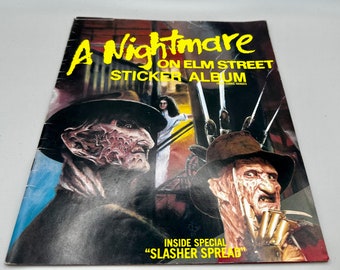 A Nightmare on Elm Street Movie Trilogy Sticker Album Book. NO Stickers just blank.