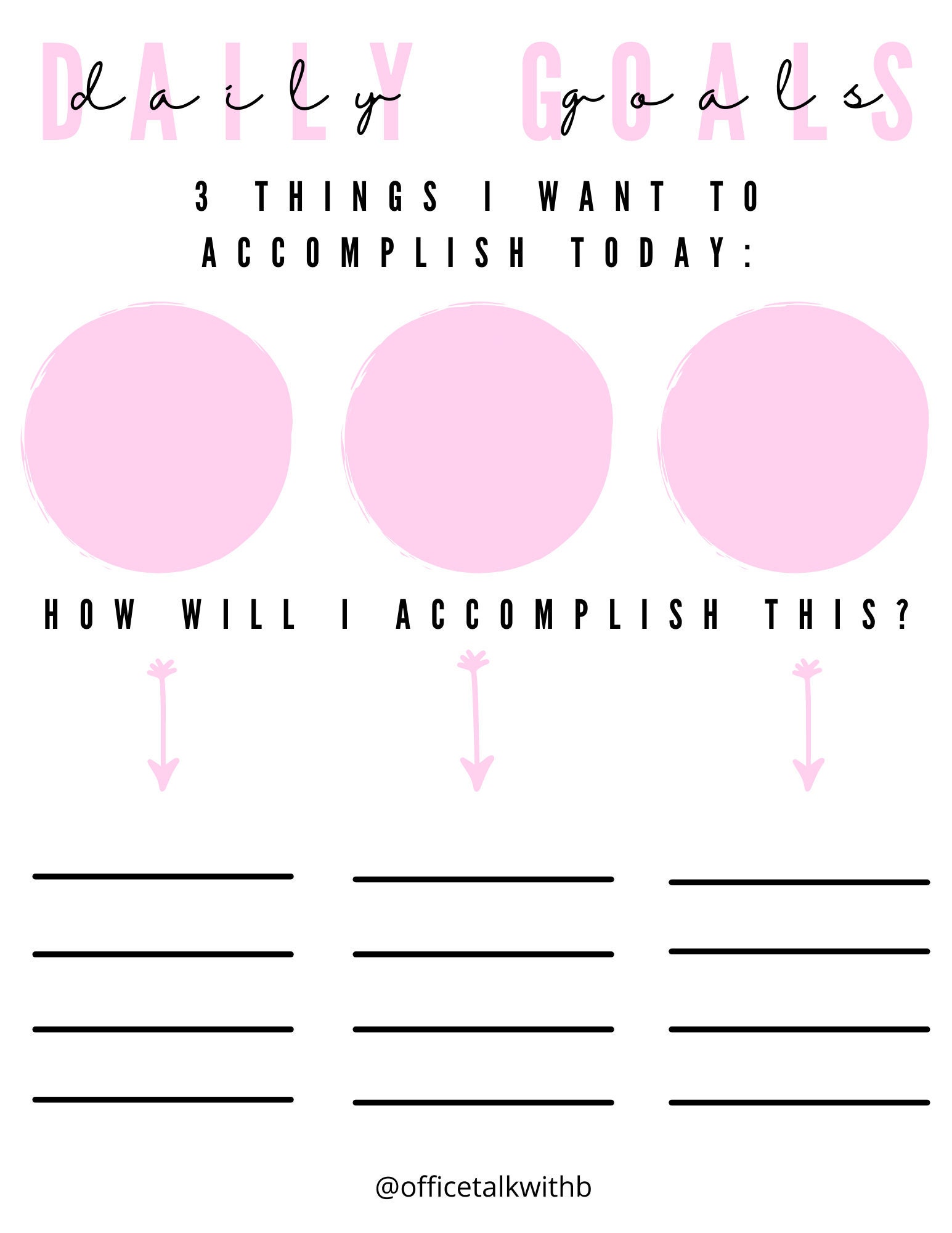 Daily Goals Printable Daily Goals Template Get More Done | Etsy