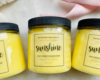 Sunshine Sugar Scrub: Natural Exfoliating Body Polish, 8 oz