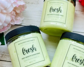 Handmade Sugar Scrub: Silky Smooth Exfoliant, 8oz