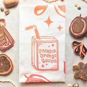 POG Tea Towel, Passion Orange Guava Tea Towel, Tropical Fruit POG Juice, Unique Hawaii Art, Hawaii Housewarming Gift, Hostess Gift, Mom Gift
