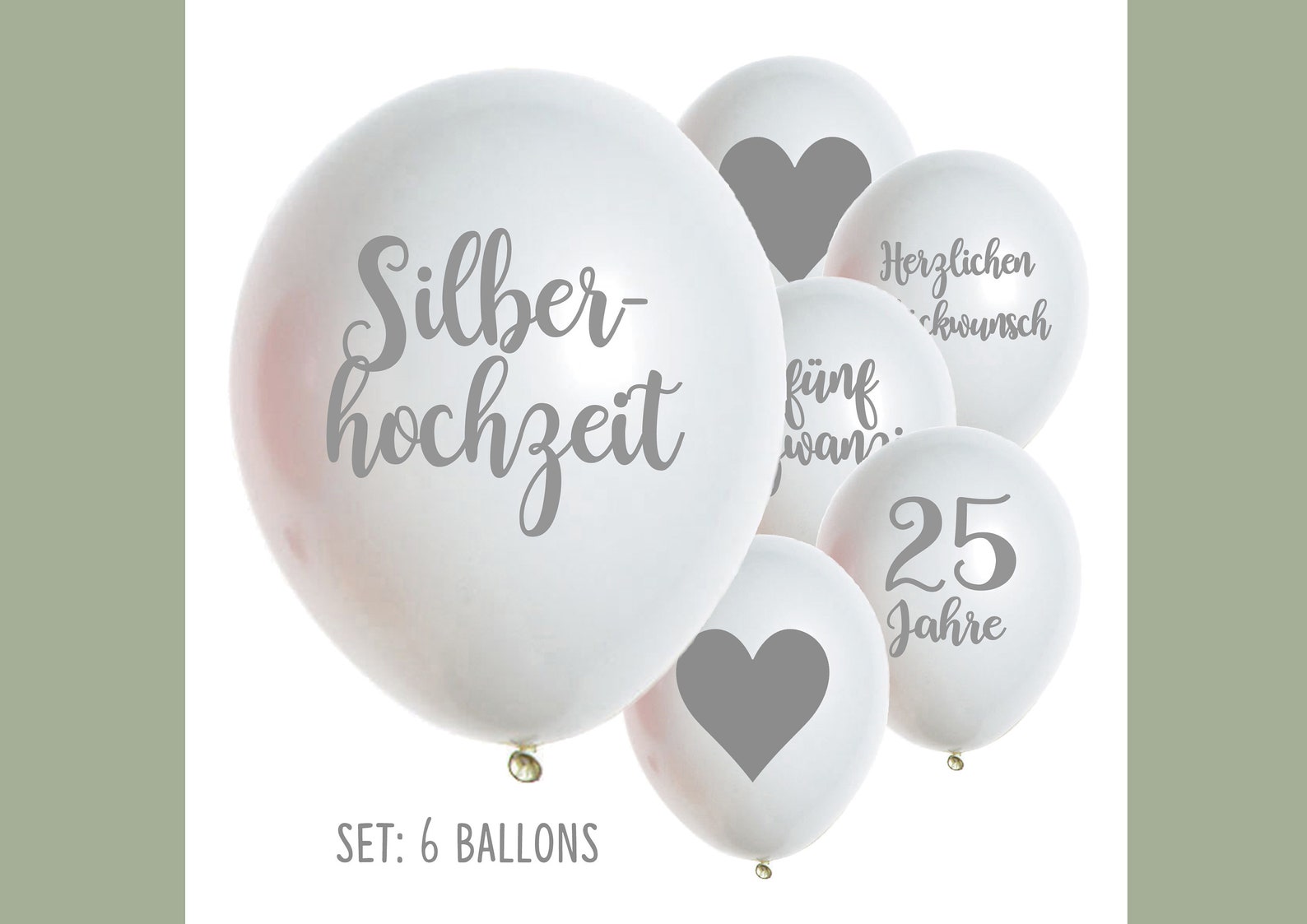 SILBERHOCHZEIT Luftballons 25 Jahre Hochzeit Jubiläum Ehe Etsy