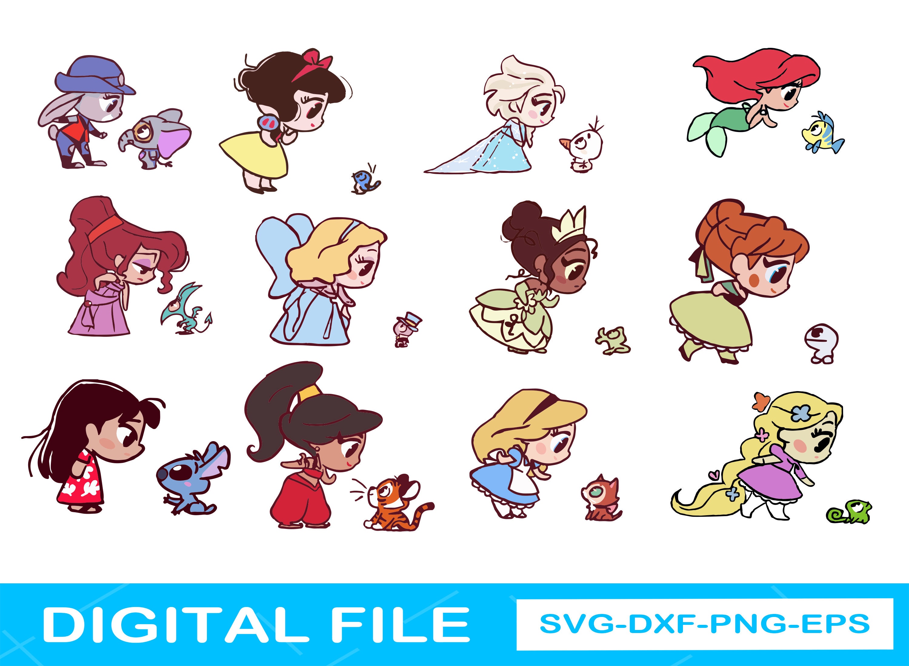 Download Сute Bundle Svg Anime Chibi Princess Princess Chibi Svg | Etsy