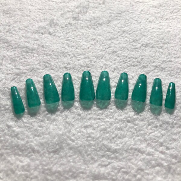 Mint Green Nails Etsy