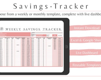 2023 Savings Tracker with Live Dashboard | Finances | Saving Plan | Savings Planner | Tracker Template | Excel | Google Sheets | Spreadsheet