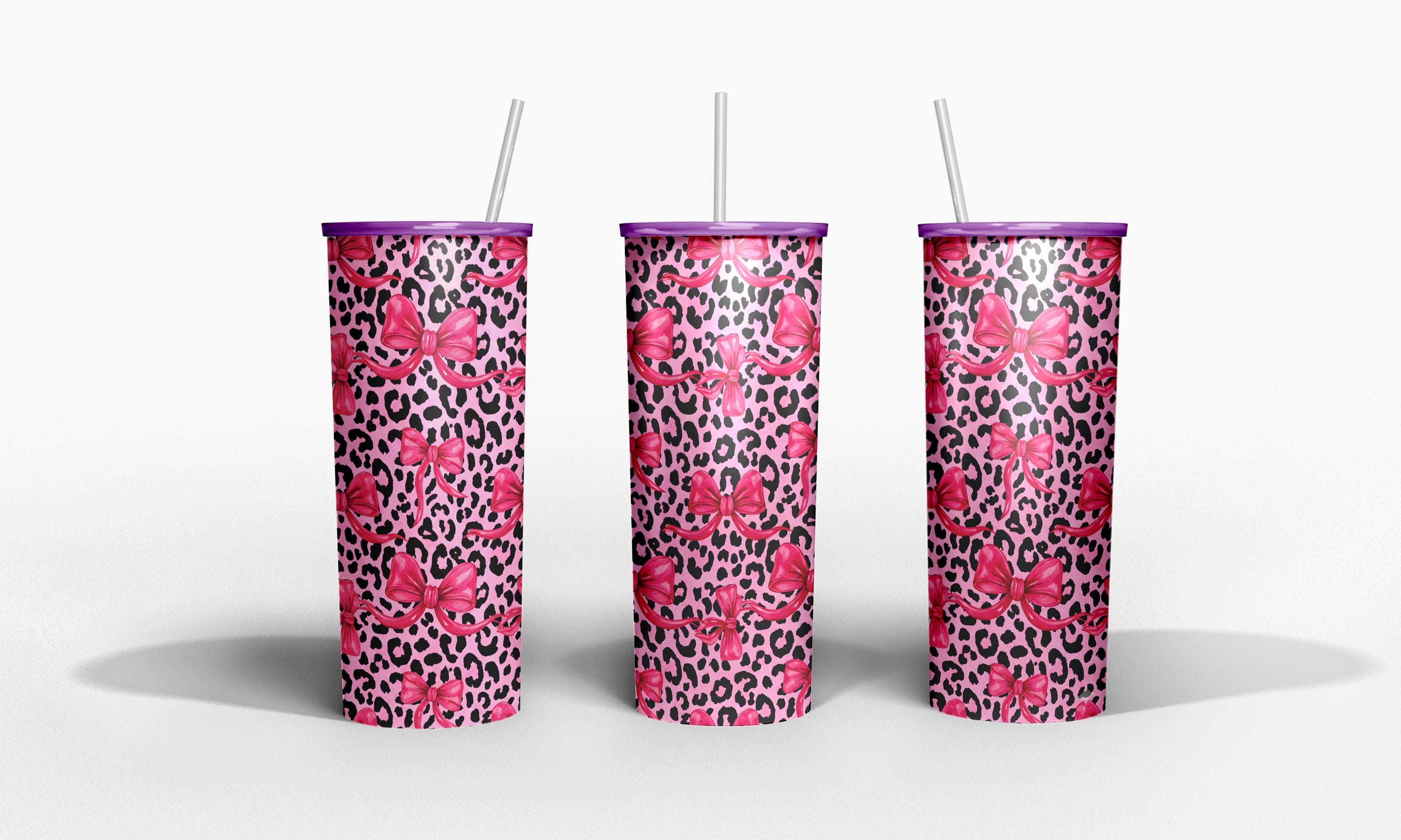 Pink Leopard Print Seamless Pattern | Y2K Bows Fabric (digital Paper ...