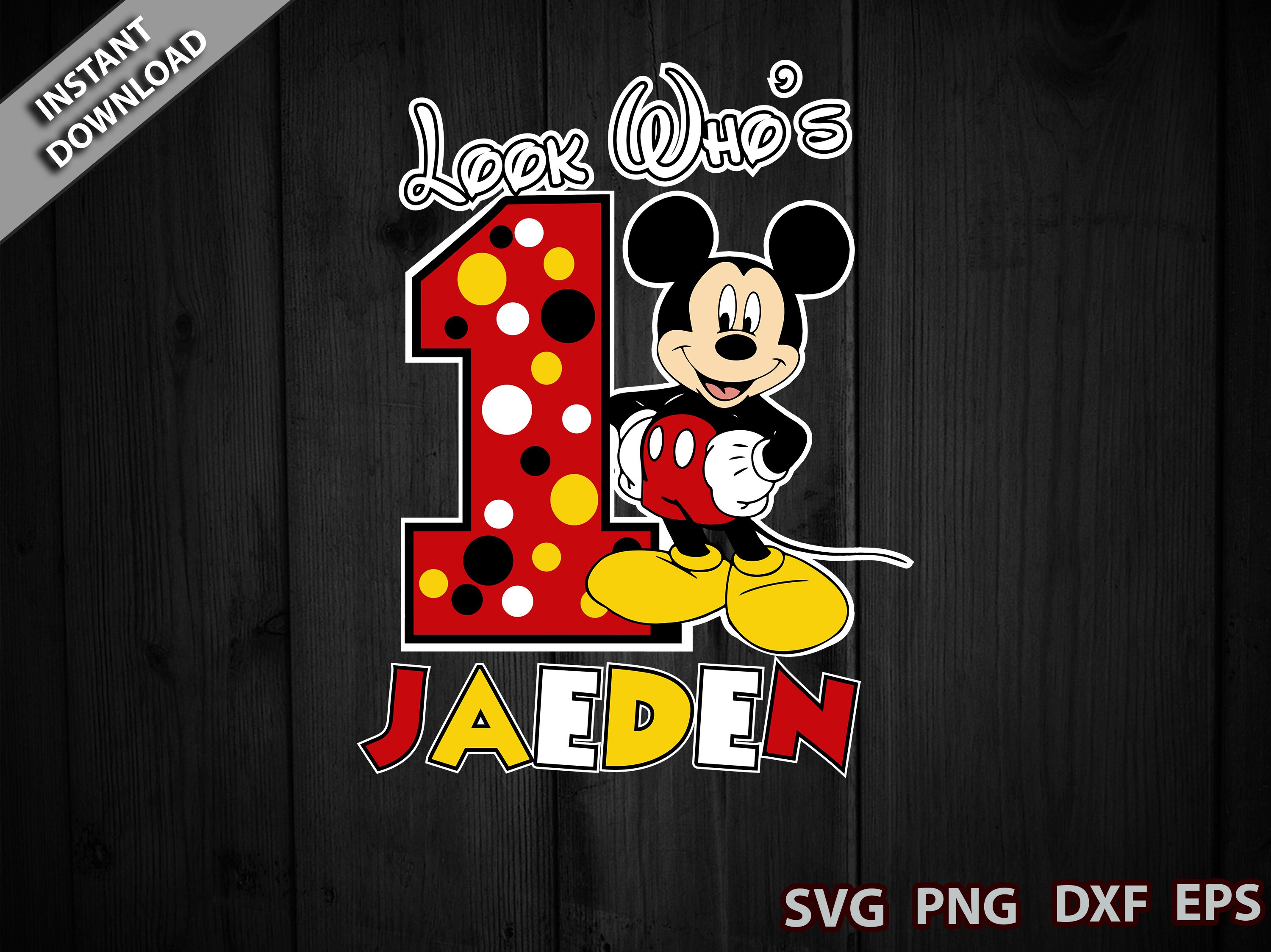 Download Look Who S 1 Mickey Mouse Birthday Svg Mickey Birthday Etsy