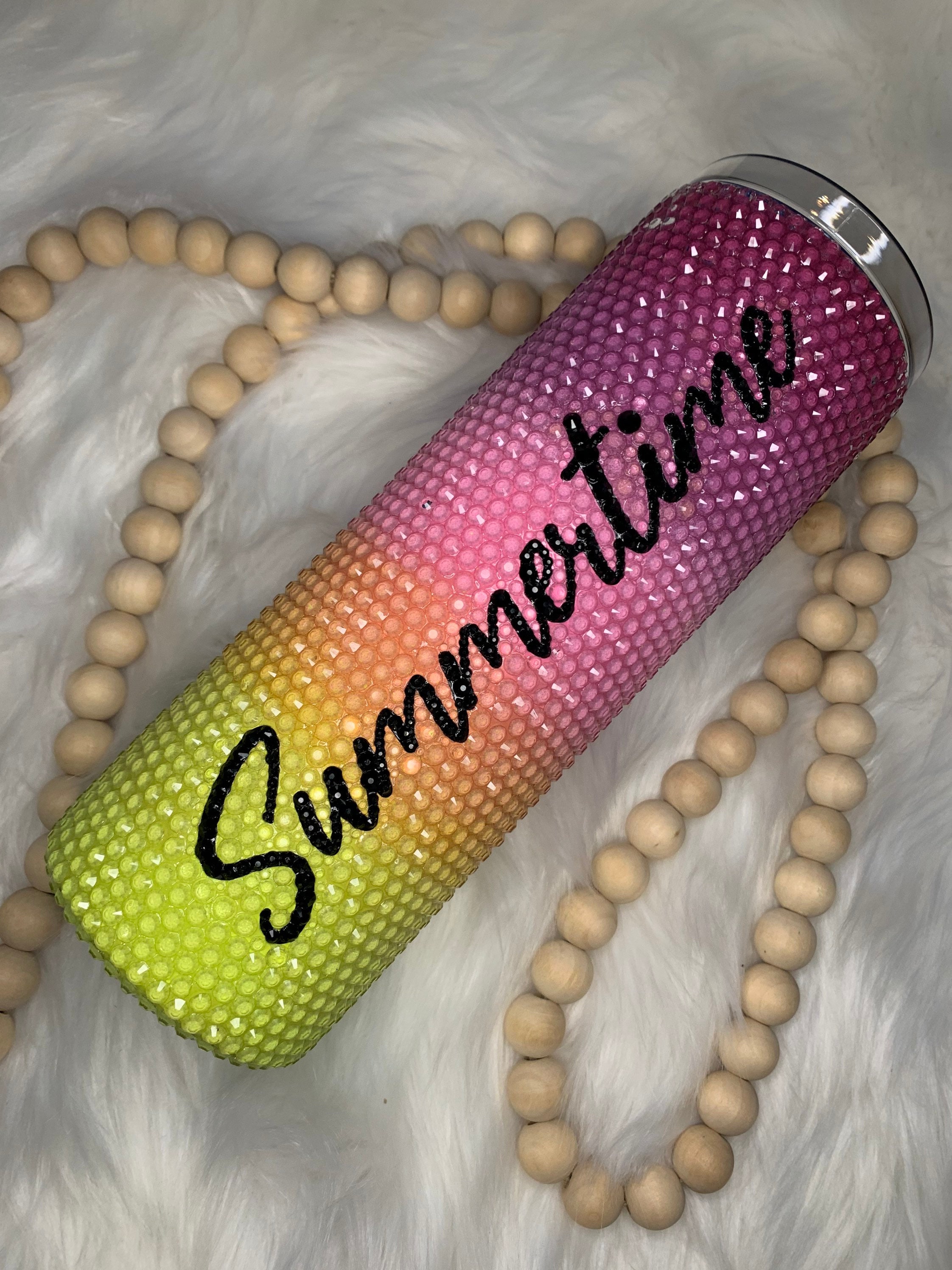 Summertime/ombré Sunset/rhinestone Covered Tumbler/summer Sunset - Etsy