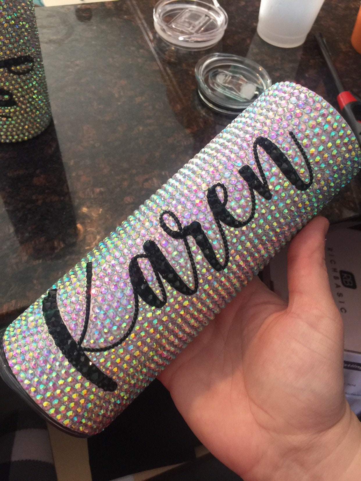 Full Bling/rhinestone Covered/custom Cursive Name Etsy